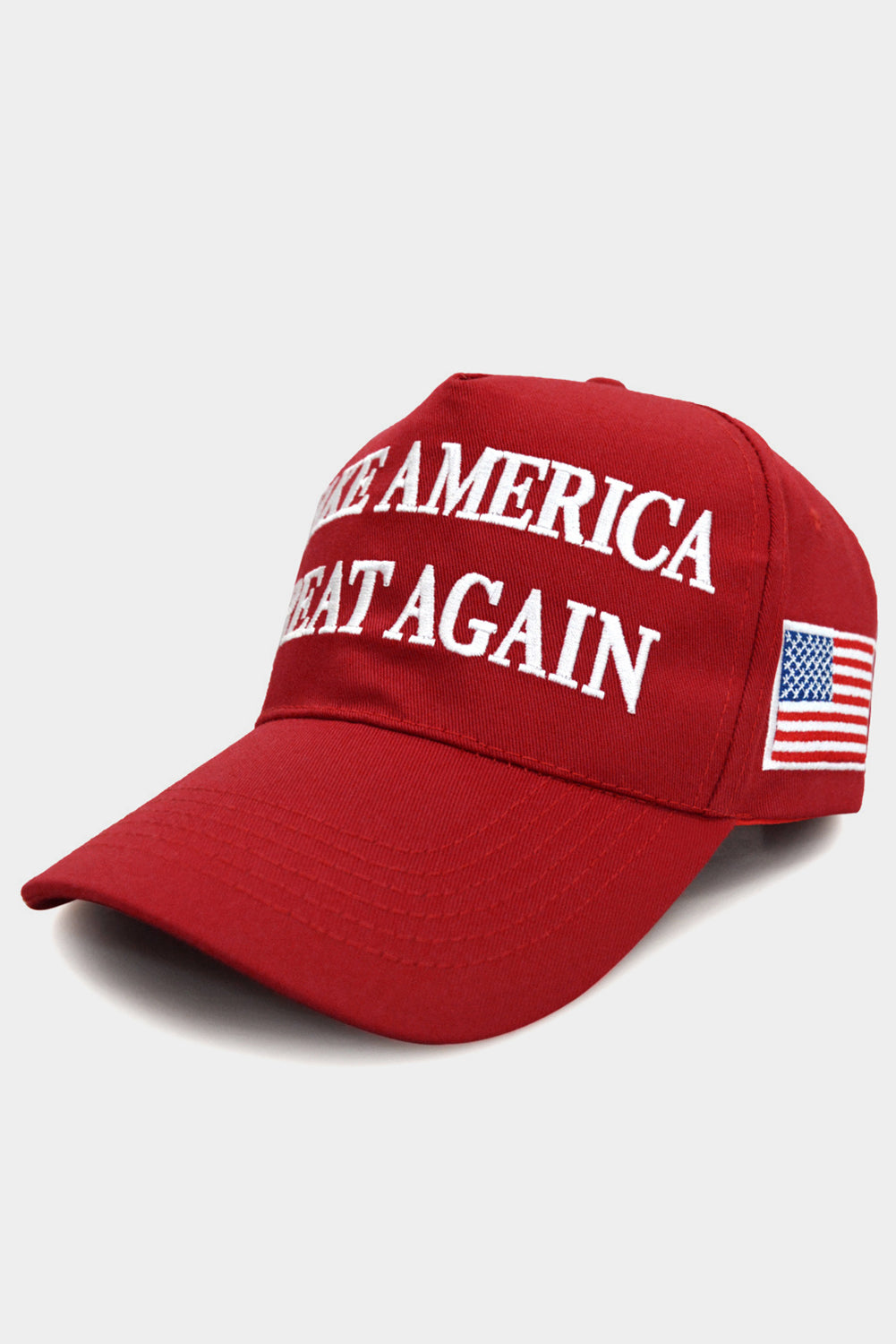 Fiery Red MAKE AMERICA GREAT AGAIN Flag Embroidered Baseball Cup Hats & Caps JT's Designer Fashion