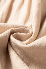 Jet Stream Linen Embroidery Split Neck Pom Pom Ruffle Sleeves Flowy Short Dress Mini Dresses JT's Designer Fashion