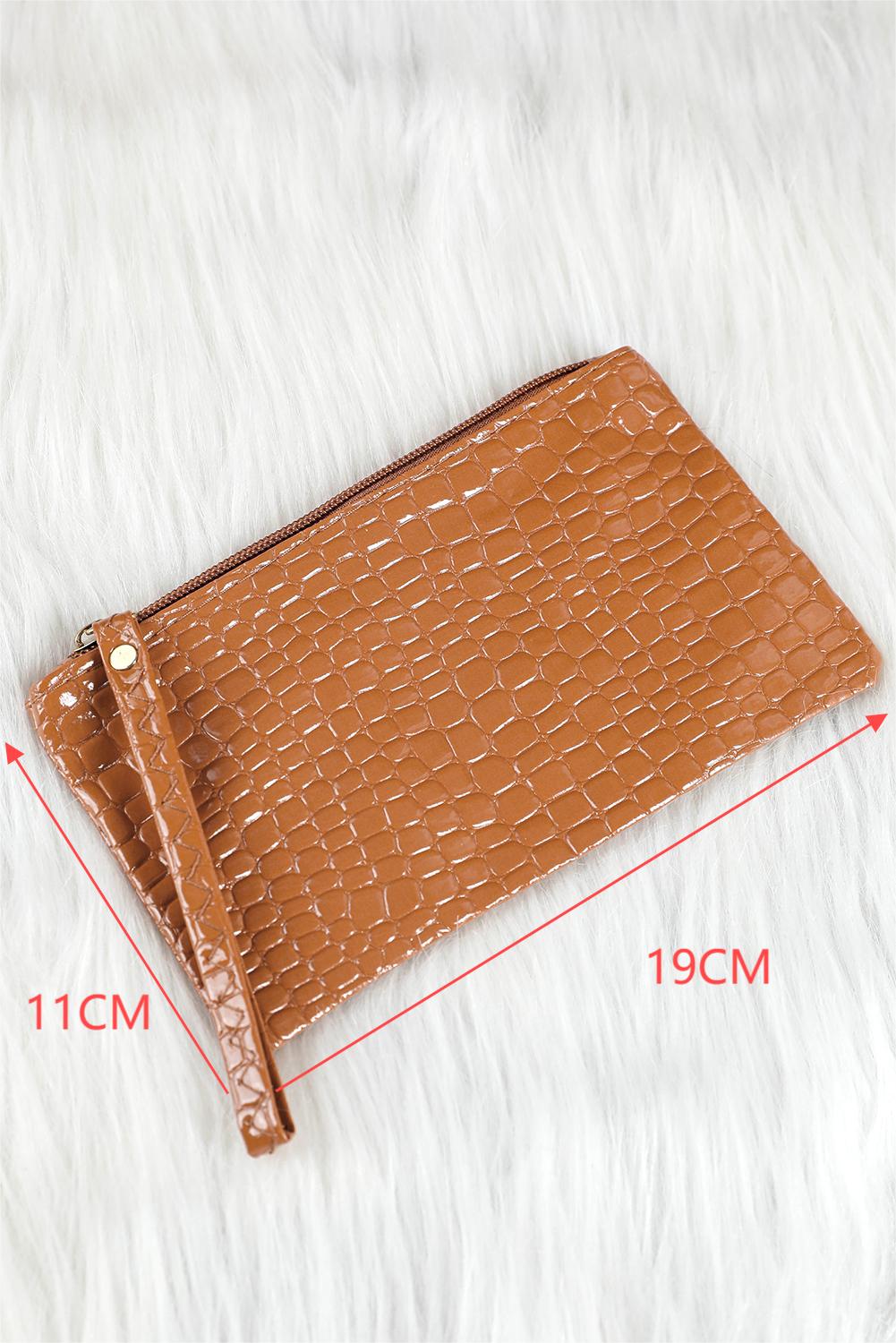 Thai Curry Crocodile Pattern Zipper Wristlet Wallet Handbags JT's Designer Fashion