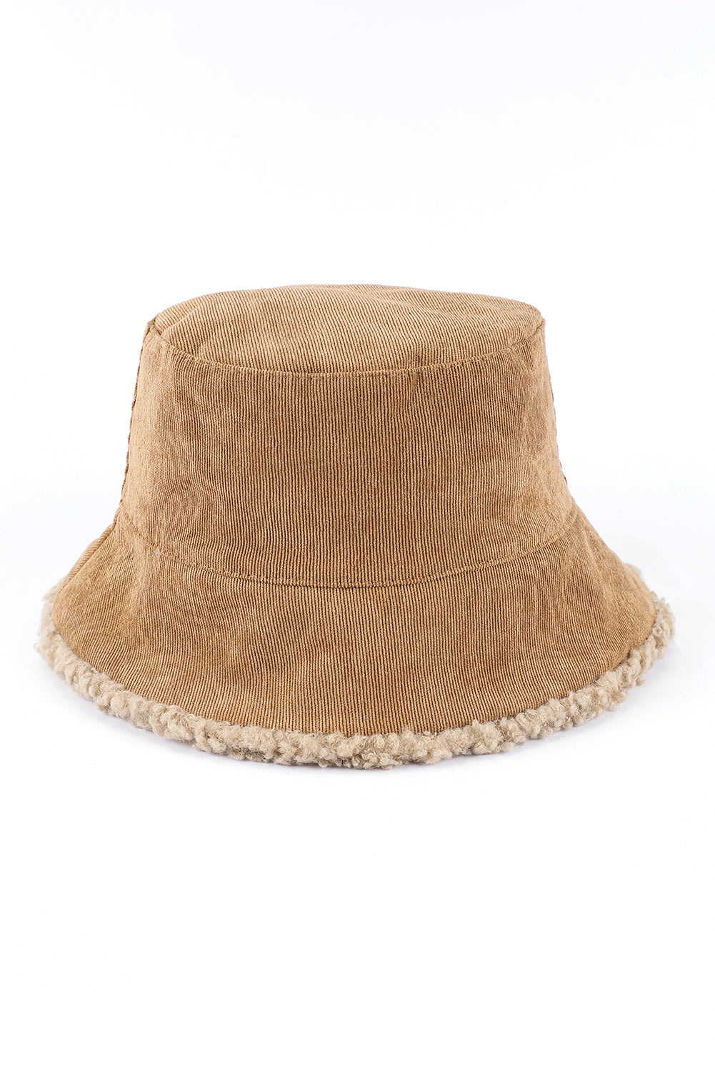 Brown Corduroy Sherpa Reversible Bucket Hat Hats & Caps JT's Designer Fashion