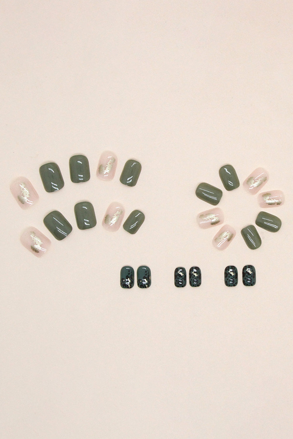 Blackish Green Fashion Foil Detail Nail Sticker Set Other Accessories JT's Designer Fashion