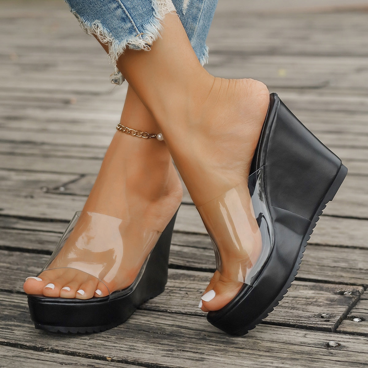 Open Toe Wedge Sandals Sandals JT's Designer Fashion