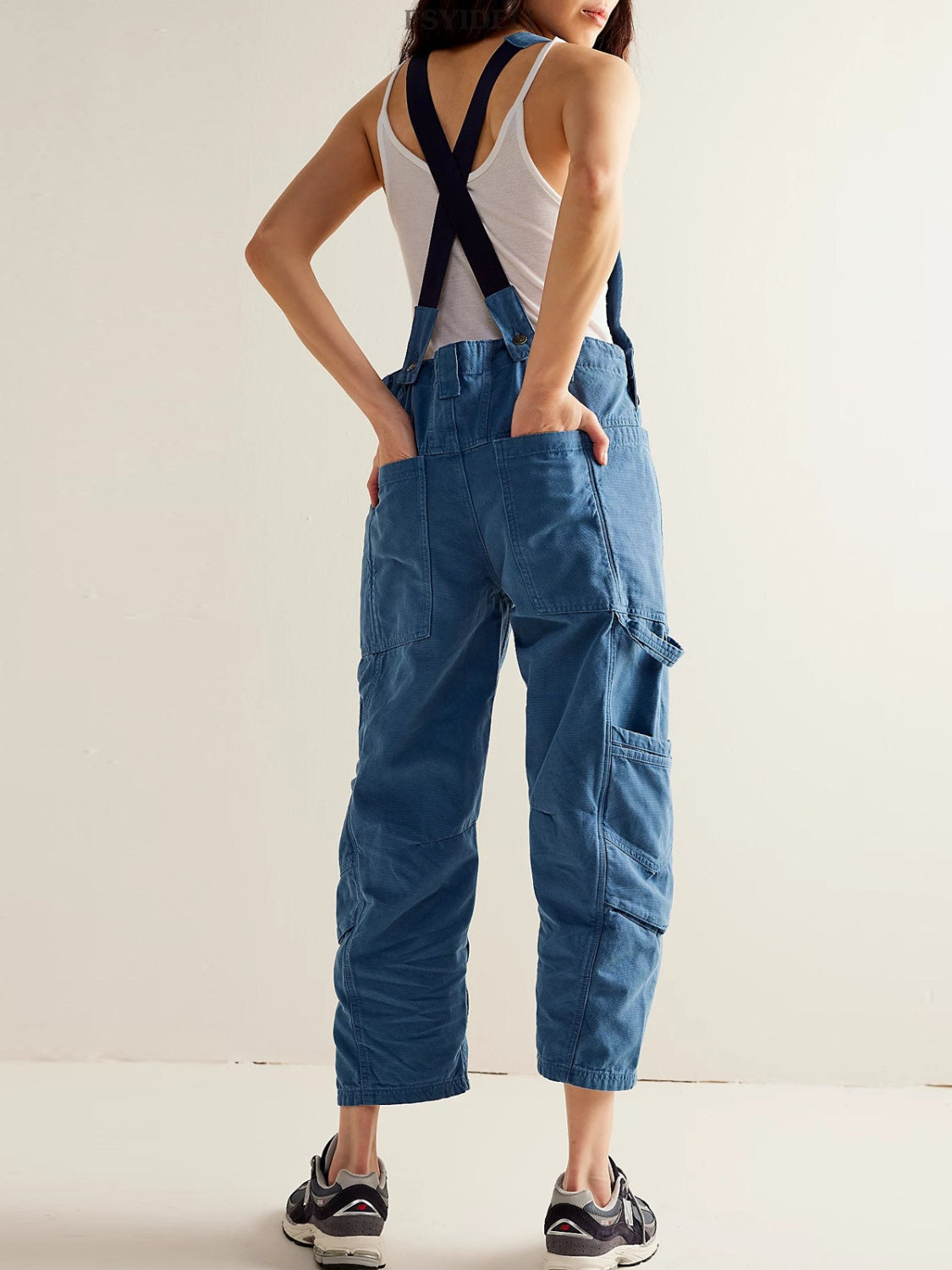 Pocketed Wide Strap Denim Overalls Jumpsuits & Rompers JT's Designer Fashion