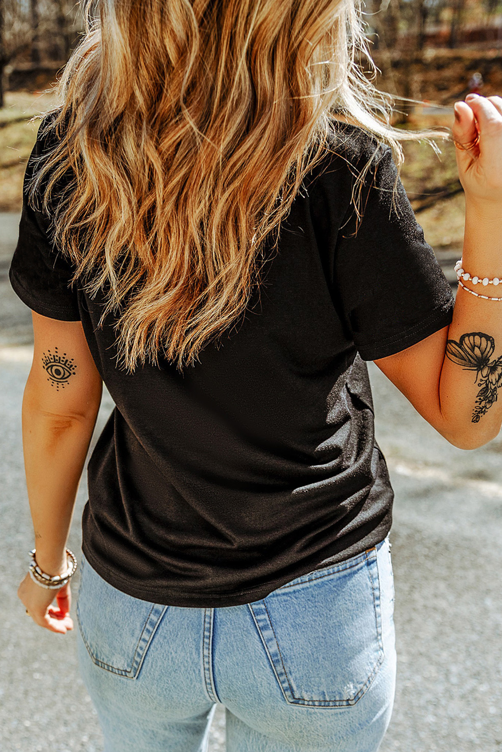 Black Sequin Basketball Patched Graphic Game Day T Shirt Graphic Tees JT's Designer Fashion
