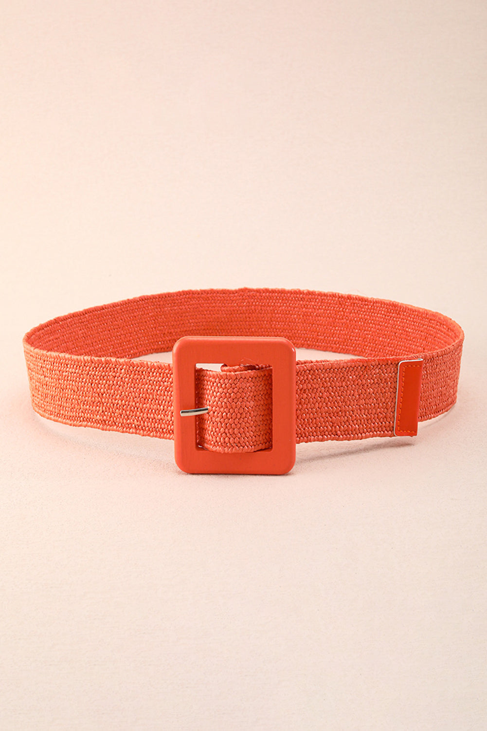 Orange Bohemian Woven Square Buckle Wide Belt Other Accessories JT's Designer Fashion