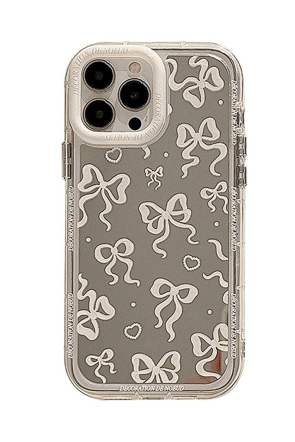 Silvery Mirror Effect Bowknot Print IPhone Phone Case Other Accessories JT's Designer Fashion