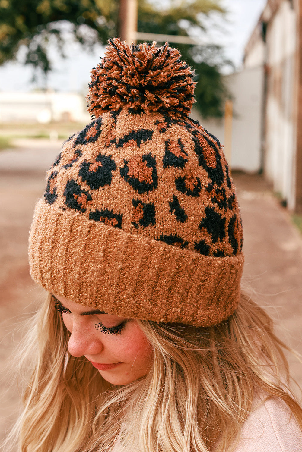 Brown Winter Warm Thickened Leopard Print Fashion Jacquard Plush Hat Hats & Caps JT's Designer Fashion