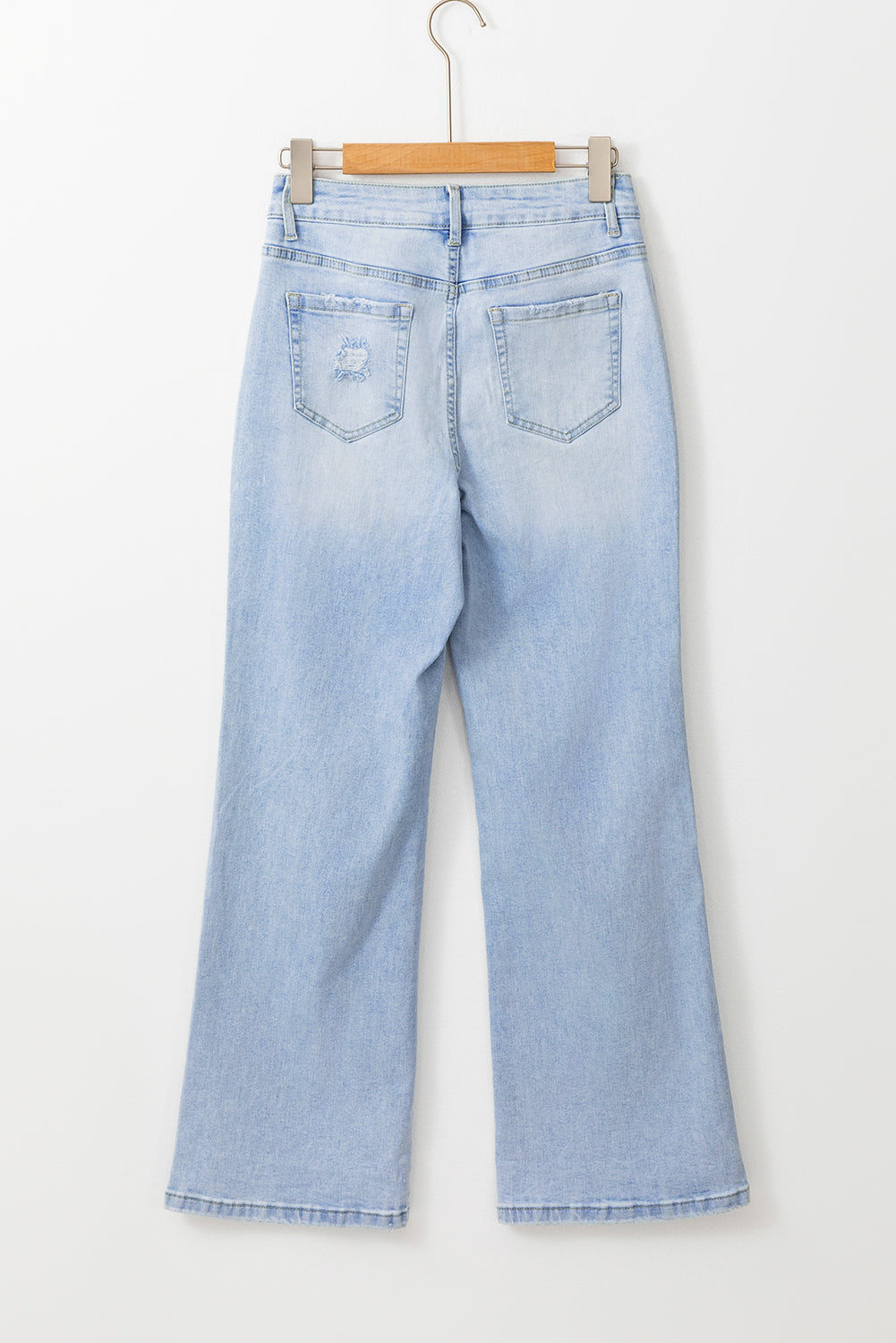 Beau Blue Vintage Light Wash Distressed Flare Jeans Jeans JT's Designer Fashion