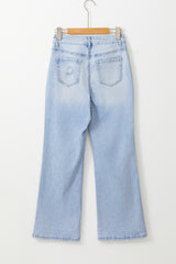 Beau Blue Vintage Light Wash Distressed Flare Jeans Jeans JT's Designer Fashion