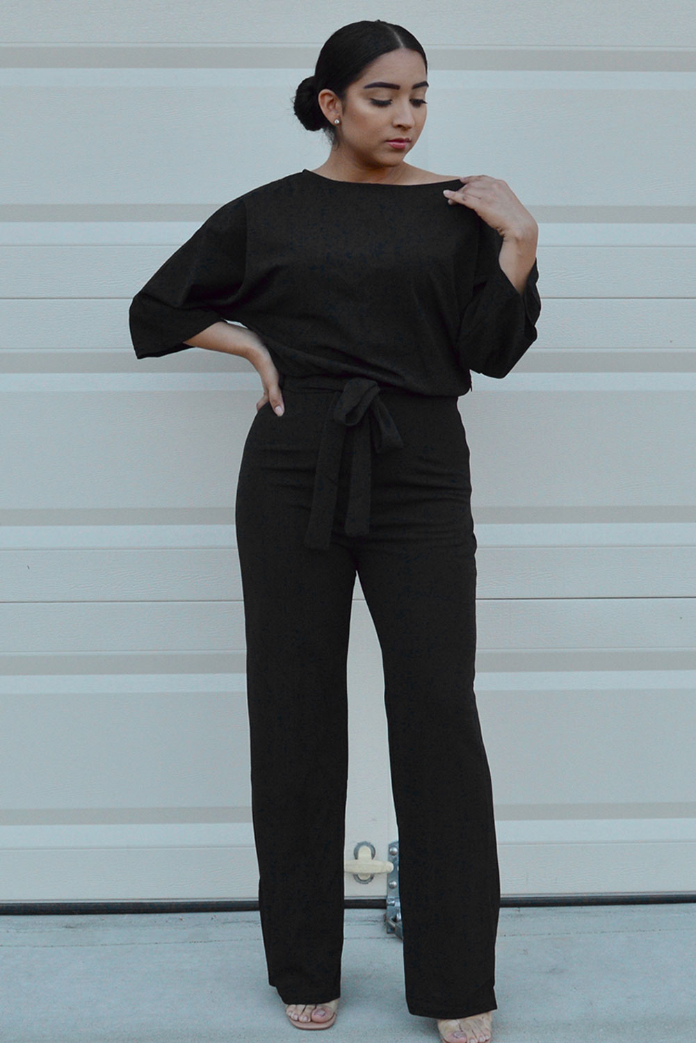 Black Date Night Jumpsuit Black 95%Polyester+5%Spandex Jumpsuits & Rompers JT's Designer Fashion