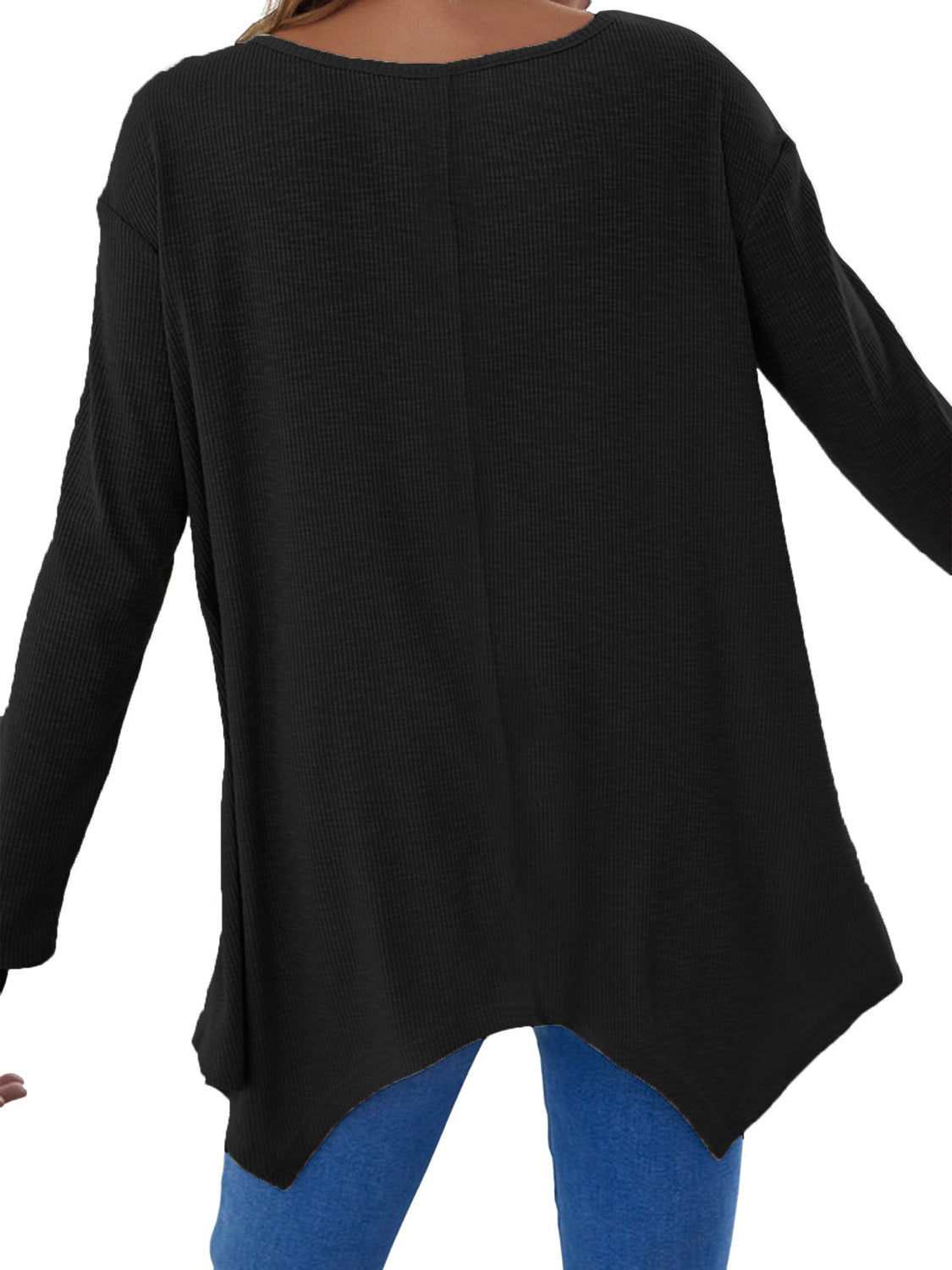 Full Size V-Neck Long Sleeve T-Shirt Long Sleeve Tops JT's Designer Fashion