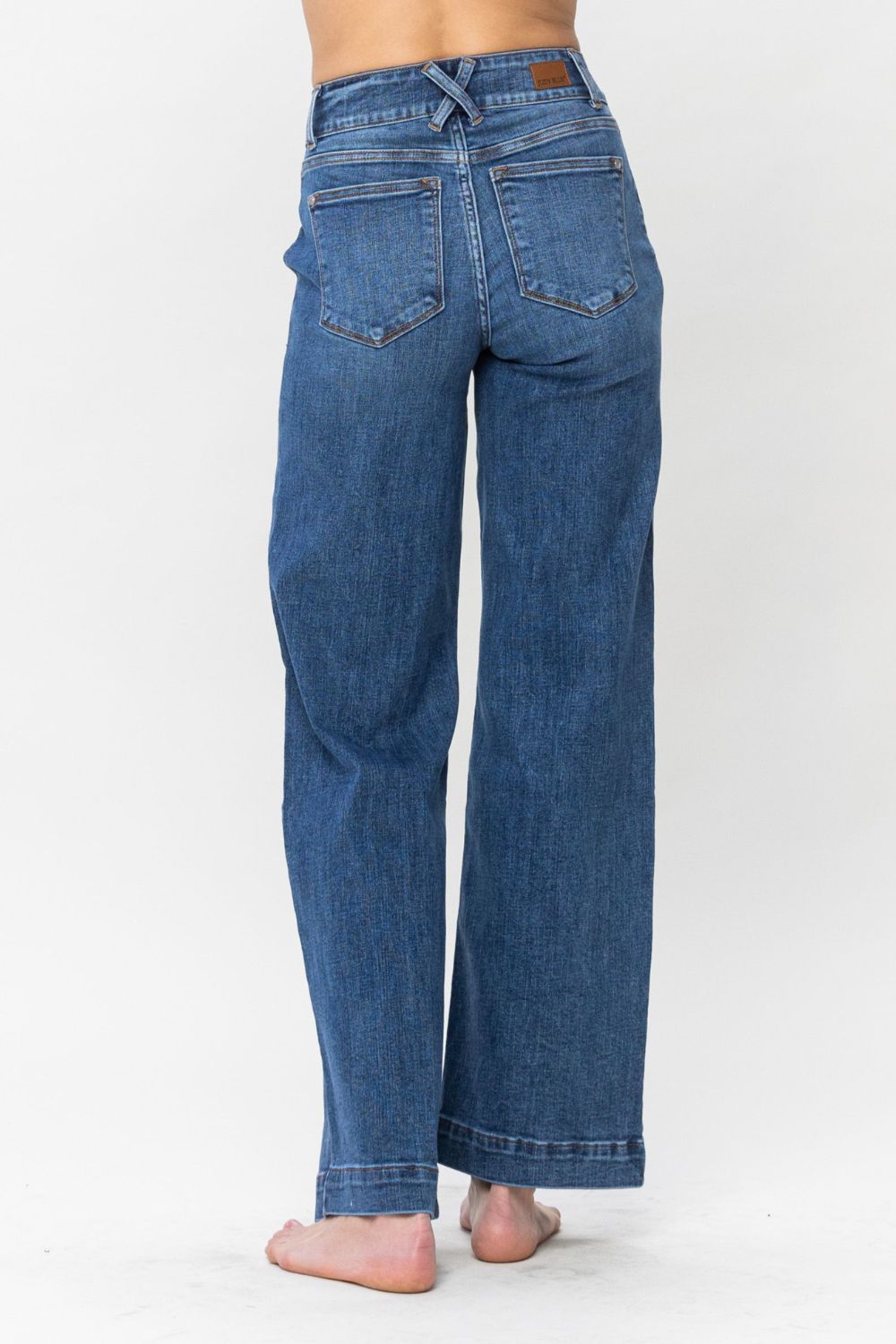 Judy Blue Full Size Double Button Wide Leg Jeans Jeans JT's Designer Fashion