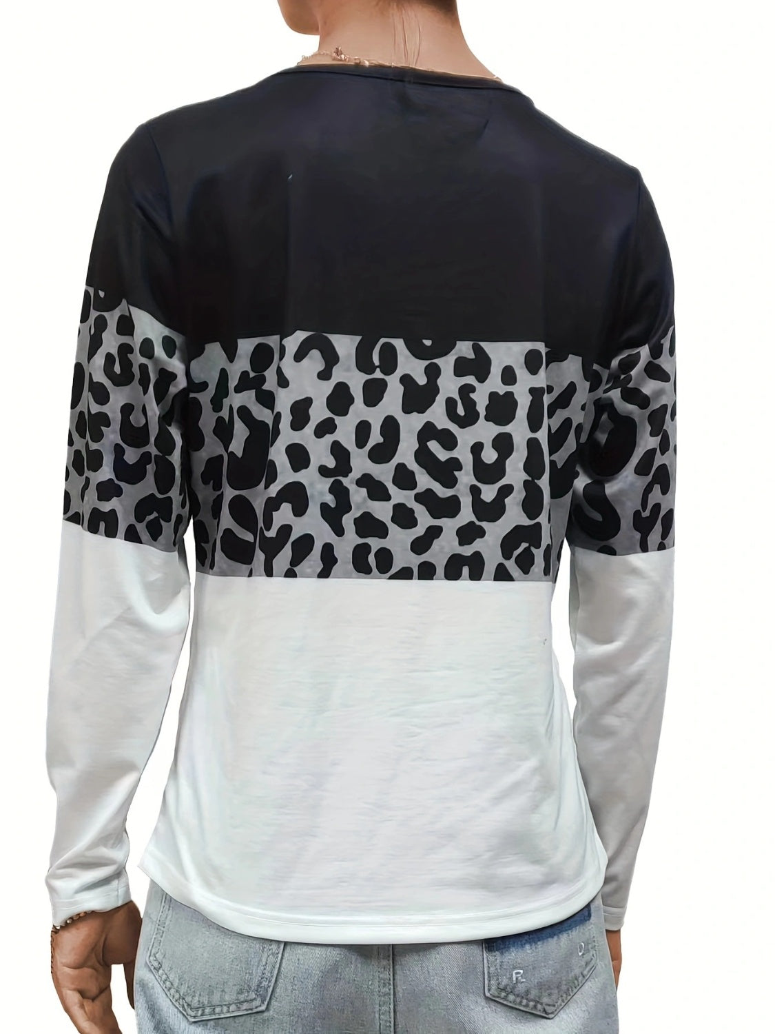 Crisscross Color Block Long Sleeve T-Shirt Long Sleeve Tops JT's Designer Fashion