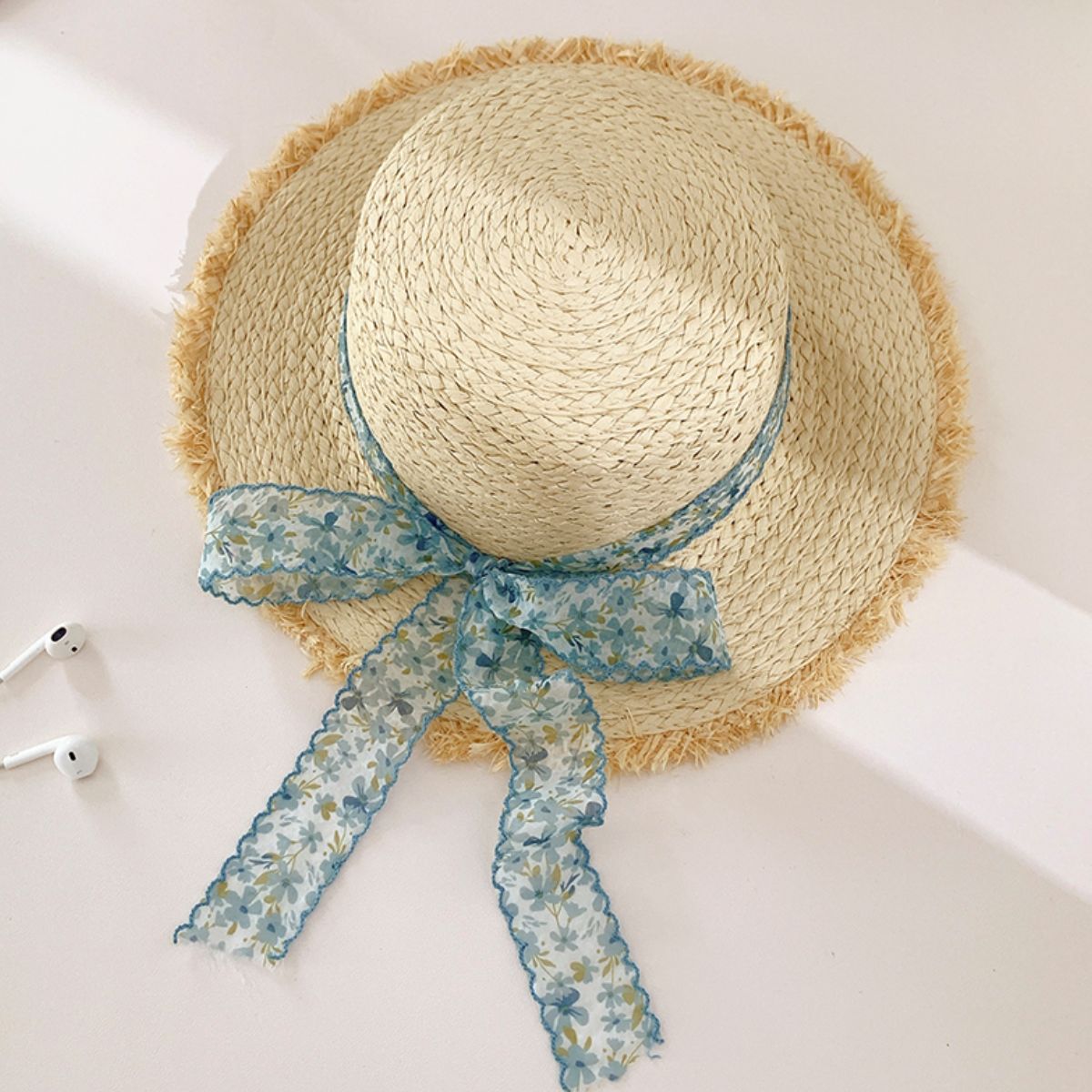 Raffia Straw Braided Sun Hat Cerulean One Size Hats & Caps JT's Designer Fashion