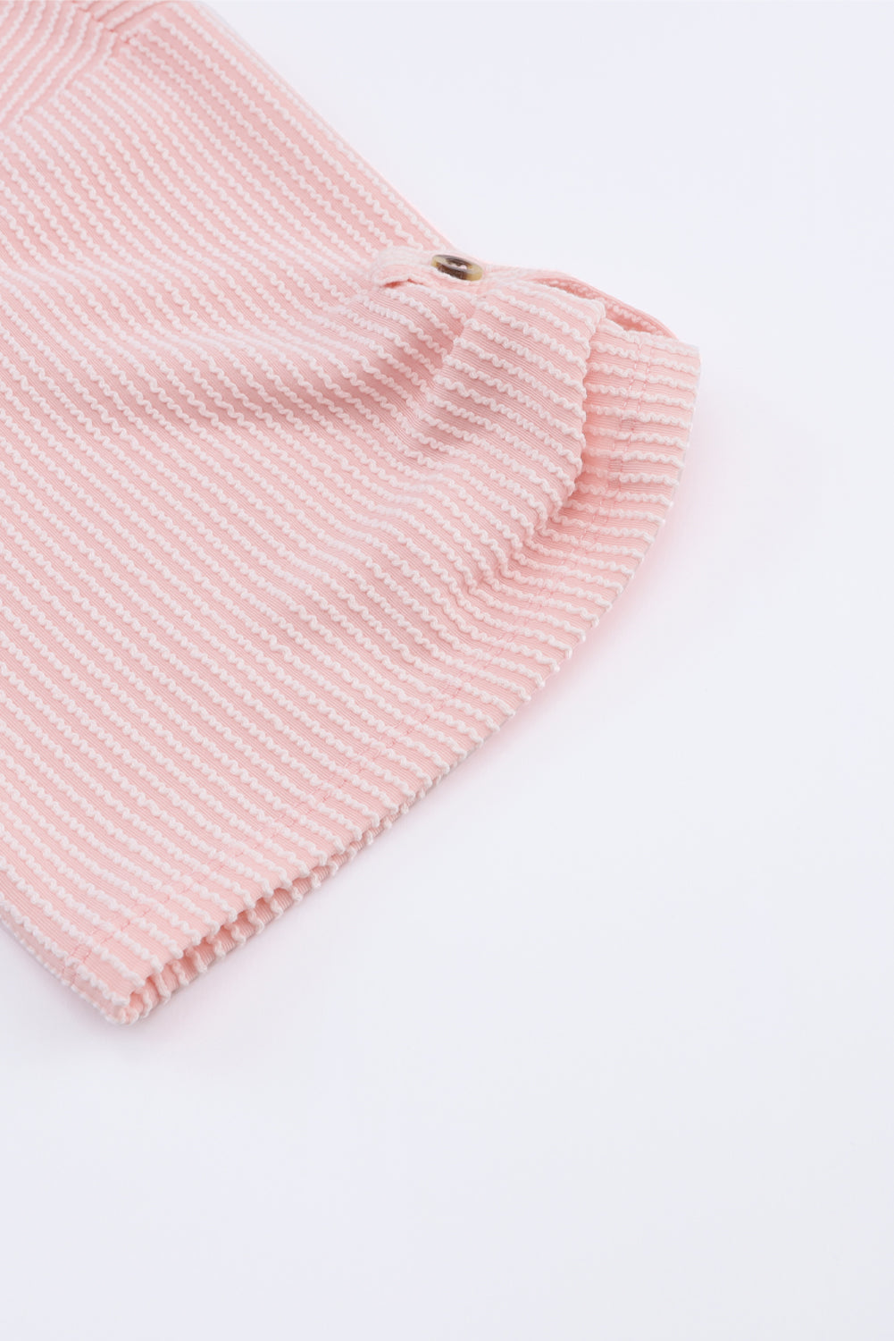 Pink Ribbed Roll-tab Sleeve Chest Pocket Oversize Top Long Sleeve Tops JT's Designer Fashion