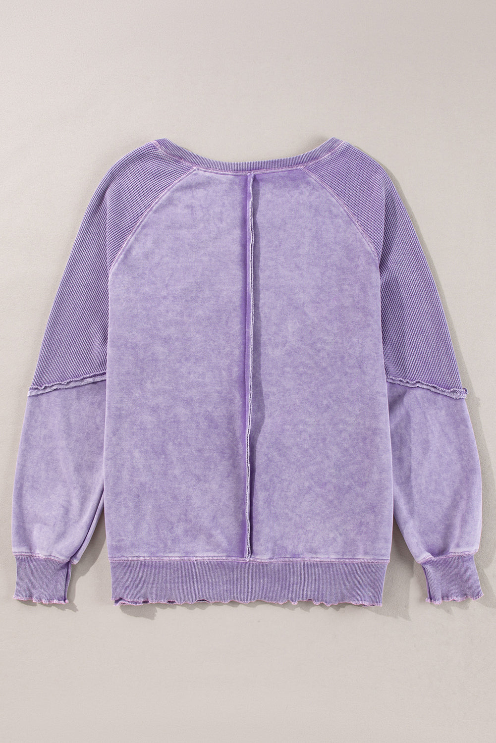 Orchid Petal Mardi Gras Patched Pattern Waffle Patchwork Sweatshirt Graphic Sweatshirts JT's Designer Fashion