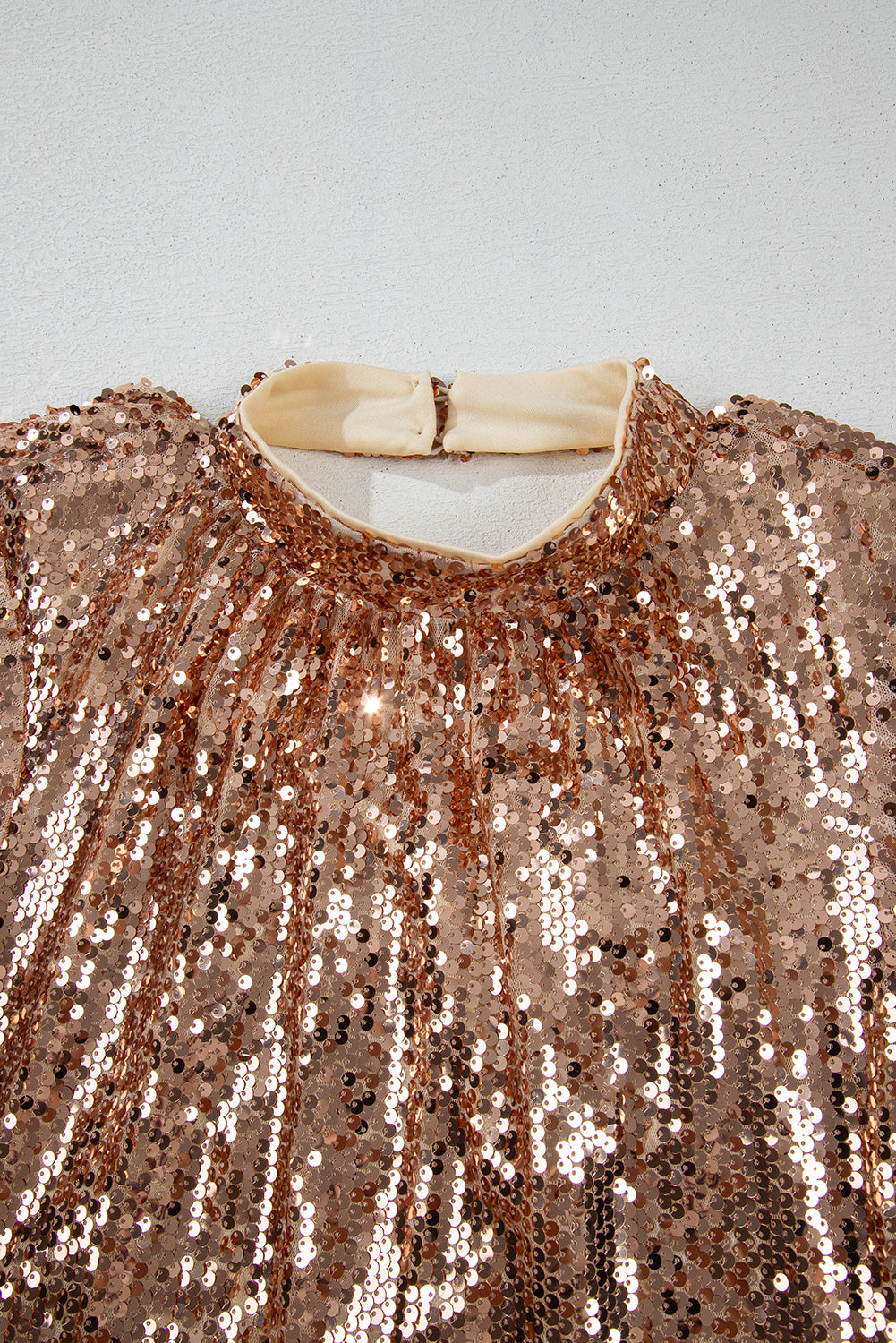 Gold Sequined Long Sleeve Cutout Back Mini Dress Sequin Dresses JT's Designer Fashion