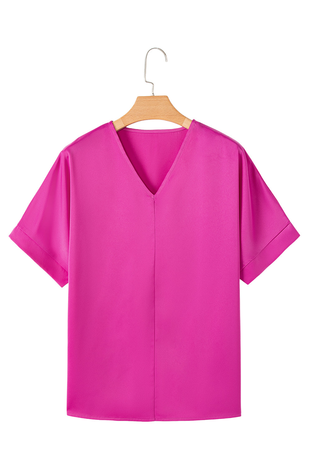 Bright Pink Silky V Neck Dolman Blouse Pre Order Tops JT's Designer Fashion