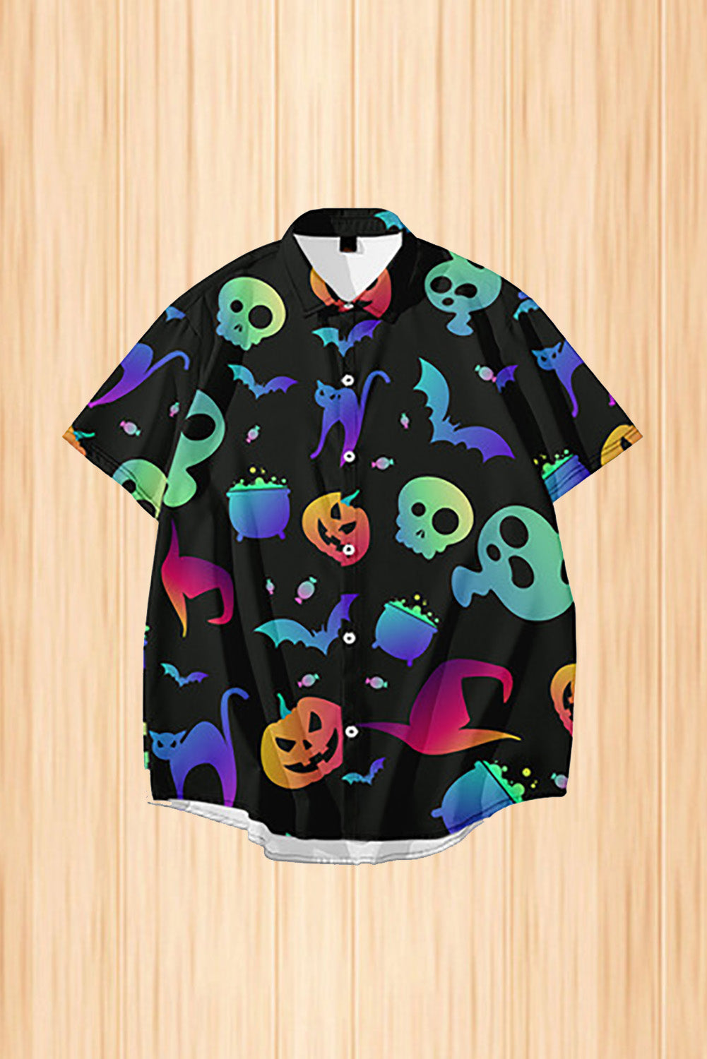 Halloween Graphic Print Button Up Men's Shirt Men's Tops JT's Designer Fashion