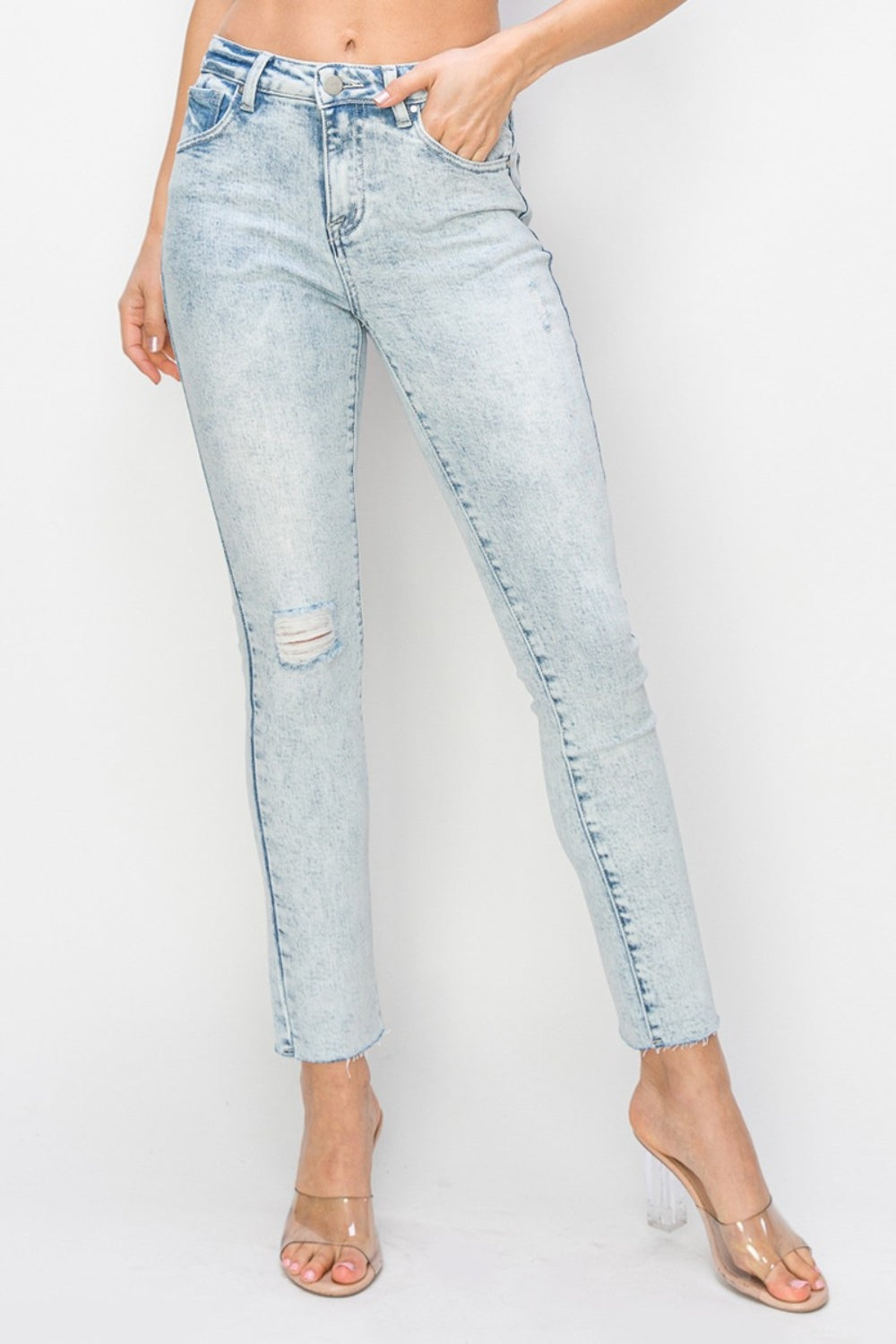 High Rise Distressed Skinny Jeans Jeans JT's Designer Fashion