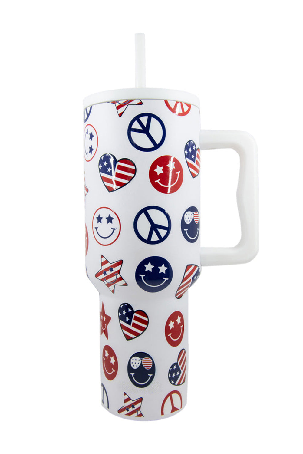 White American Flag Fashion Printed Stainless Cup With Handle 40oz Tumblers JT's Designer Fashion