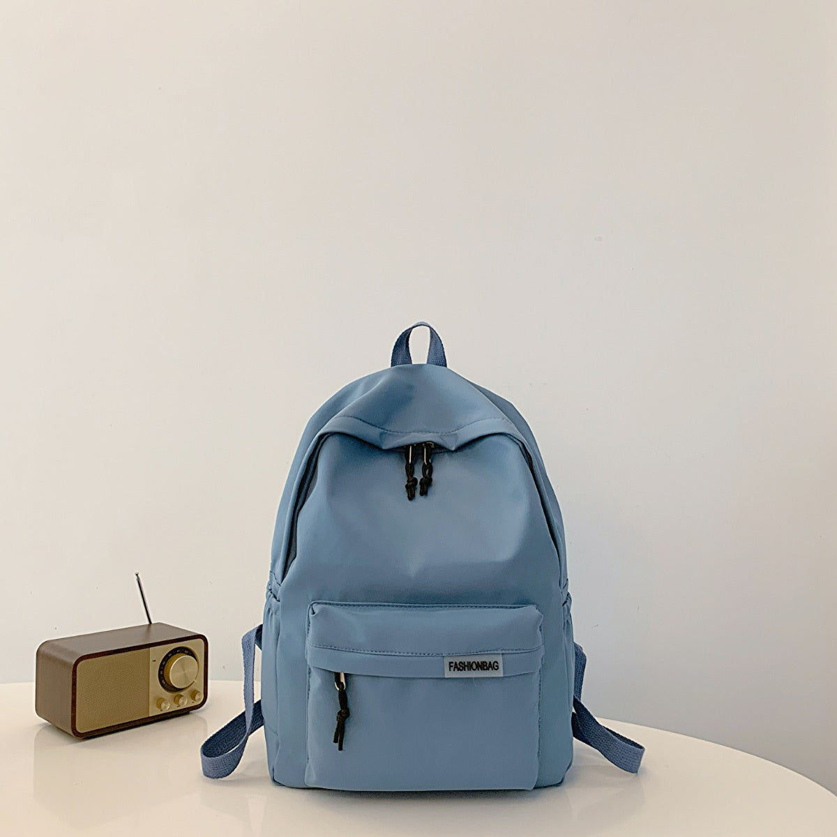 Adjustable Strap Cloth Large Backpack Bag Dusty Blue One Size Backpacks JT's Designer Fashion