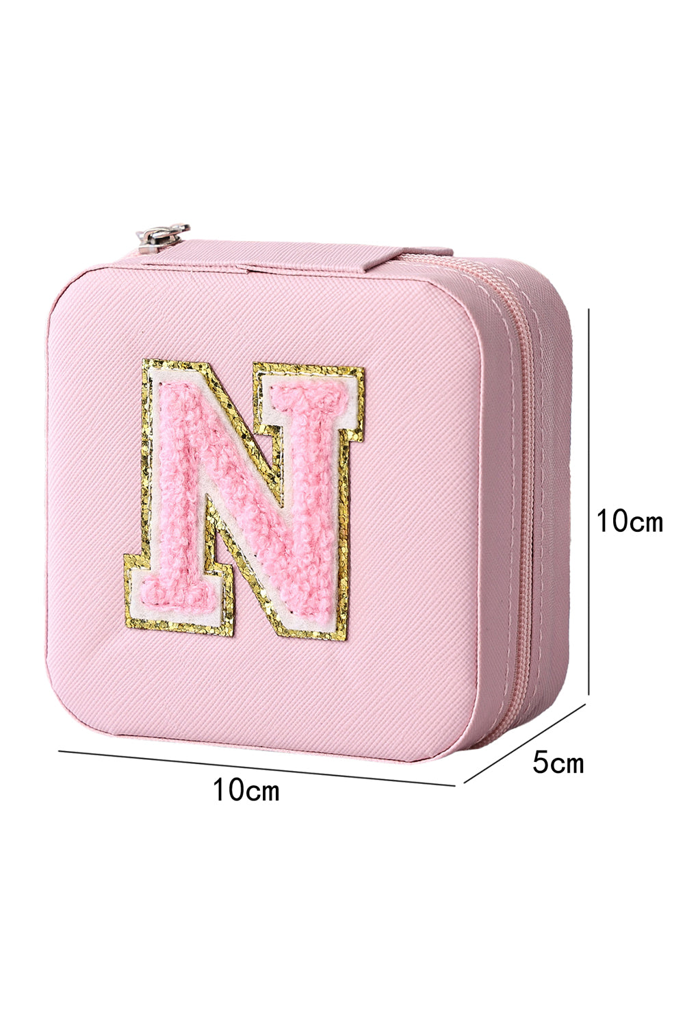 Pink Initial N Chenille Square Jewelry Box Other Accessories JT's Designer Fashion