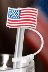 White American Flag Print PVC Soft Plastic Straw Lid Other Accessories JT's Designer Fashion
