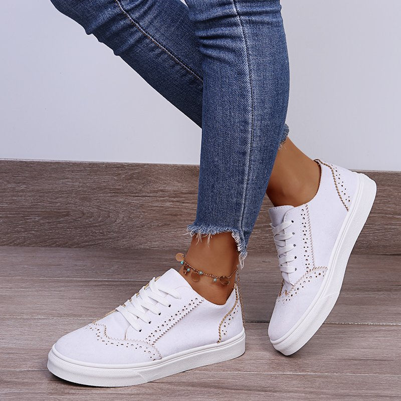 Suede Lace-Up Flat Sneakers Footwear JT's Designer Fashion