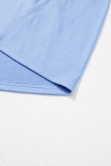 Sky Blue Textured V Neck Flutter Sleeve Ruffled Maxi Dress Maxi Dresses JT's Designer Fashion