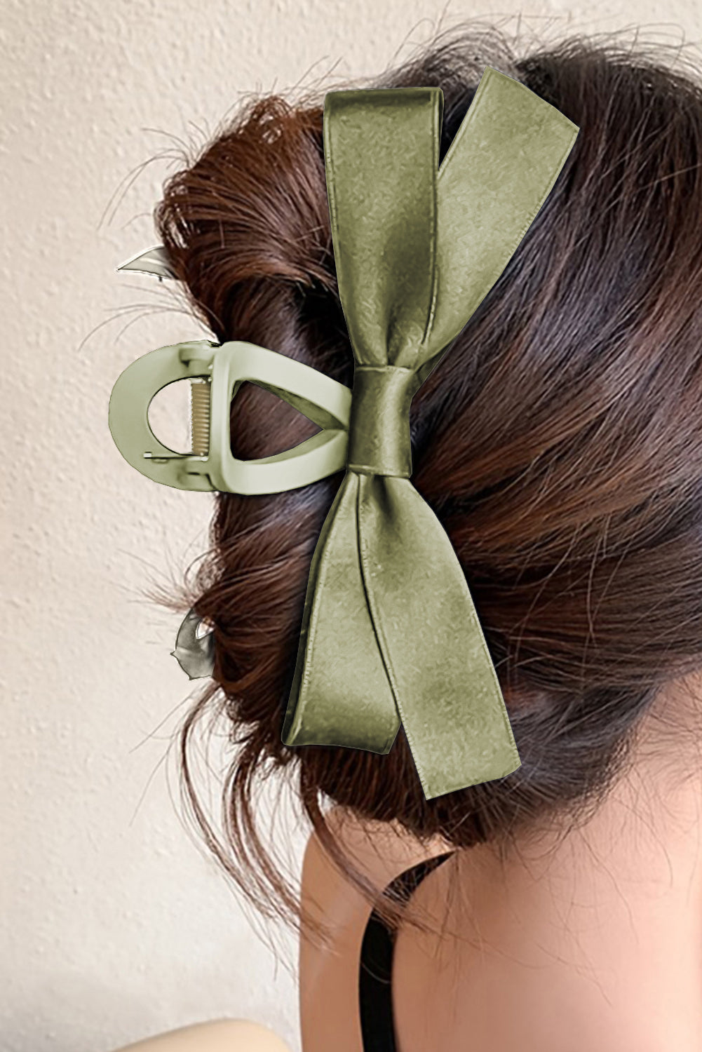 Mist Green Bow Decor Large Hair Claw Clip Headwear JT's Designer Fashion