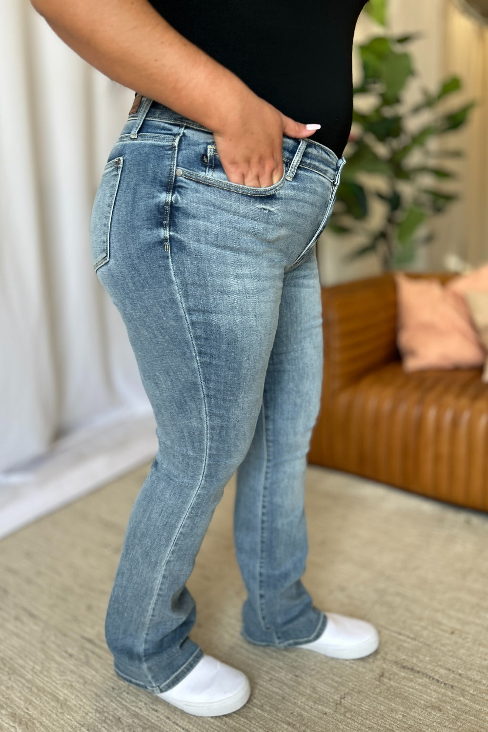 Judy Blue Full Size Medium Rise Bootcut Jeans Jeans JT's Designer Fashion