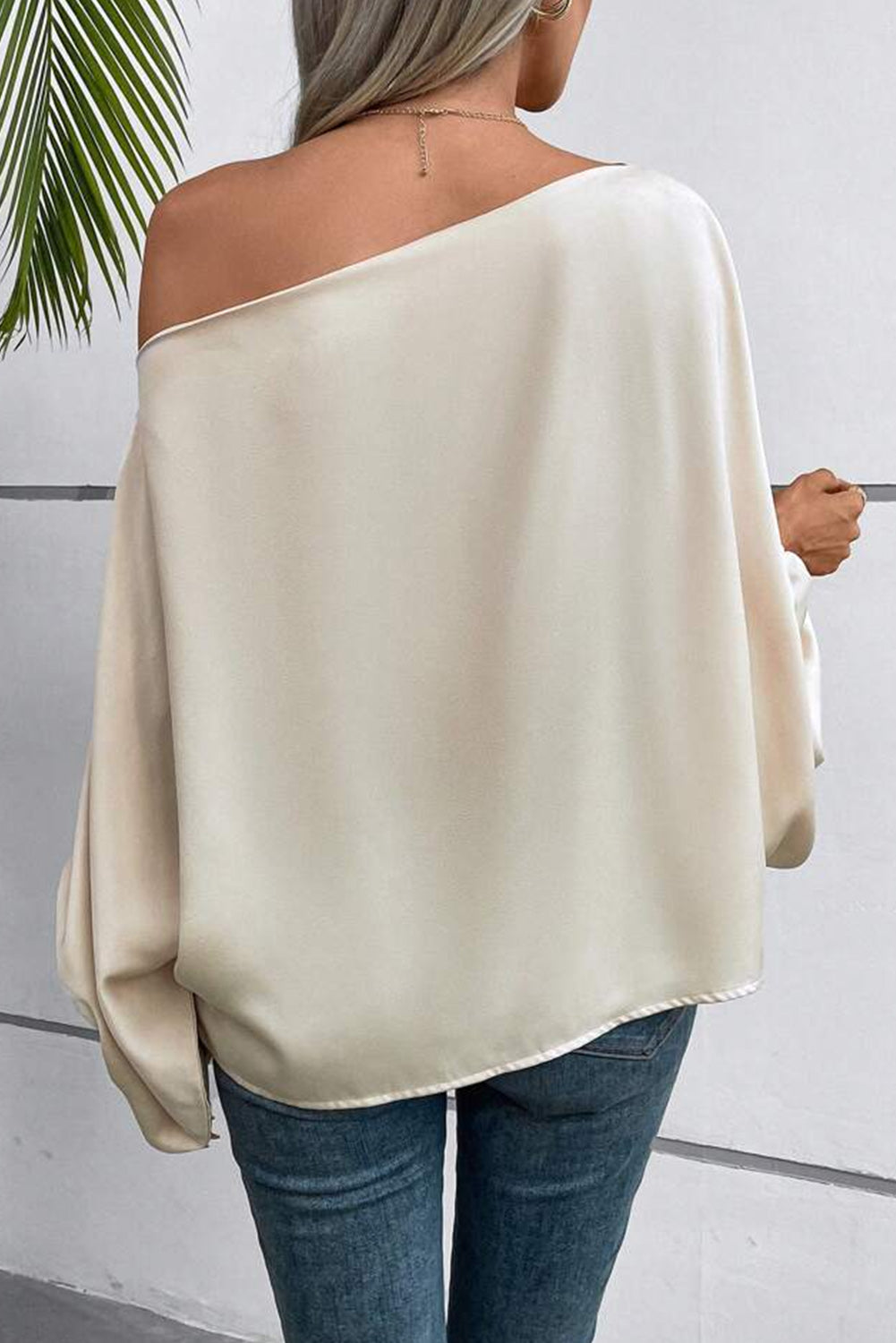 Apricot One Shoulder Asymmetrical Neck Balloon Sleeve Blouse Pre Order Tops JT's Designer Fashion