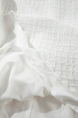 White Textured Frilled High Neck Sleeveless Ruffled Mini Dress Mini Dresses JT's Designer Fashion