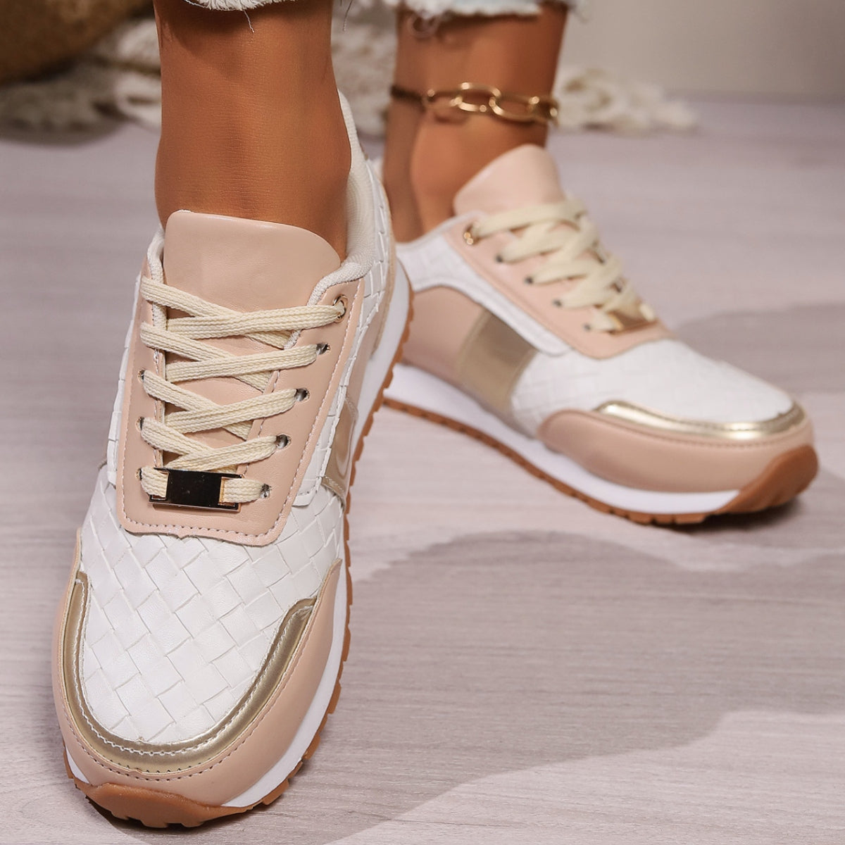 Lace-Up Leather Sneakers White Shoes JT's Designer Fashion