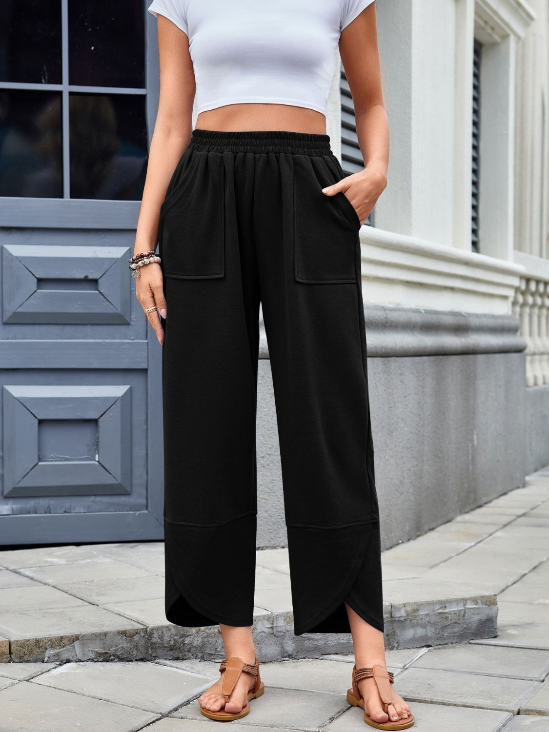 Lovelet Elastic Waist Wide Leg Pants Pants & Culotte JT's Designer Fashion