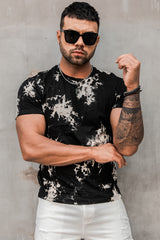 Black LET'S GO BRANDON Tie Dyed Print Men's Graphic Tee Men's Tops JT's Designer Fashion