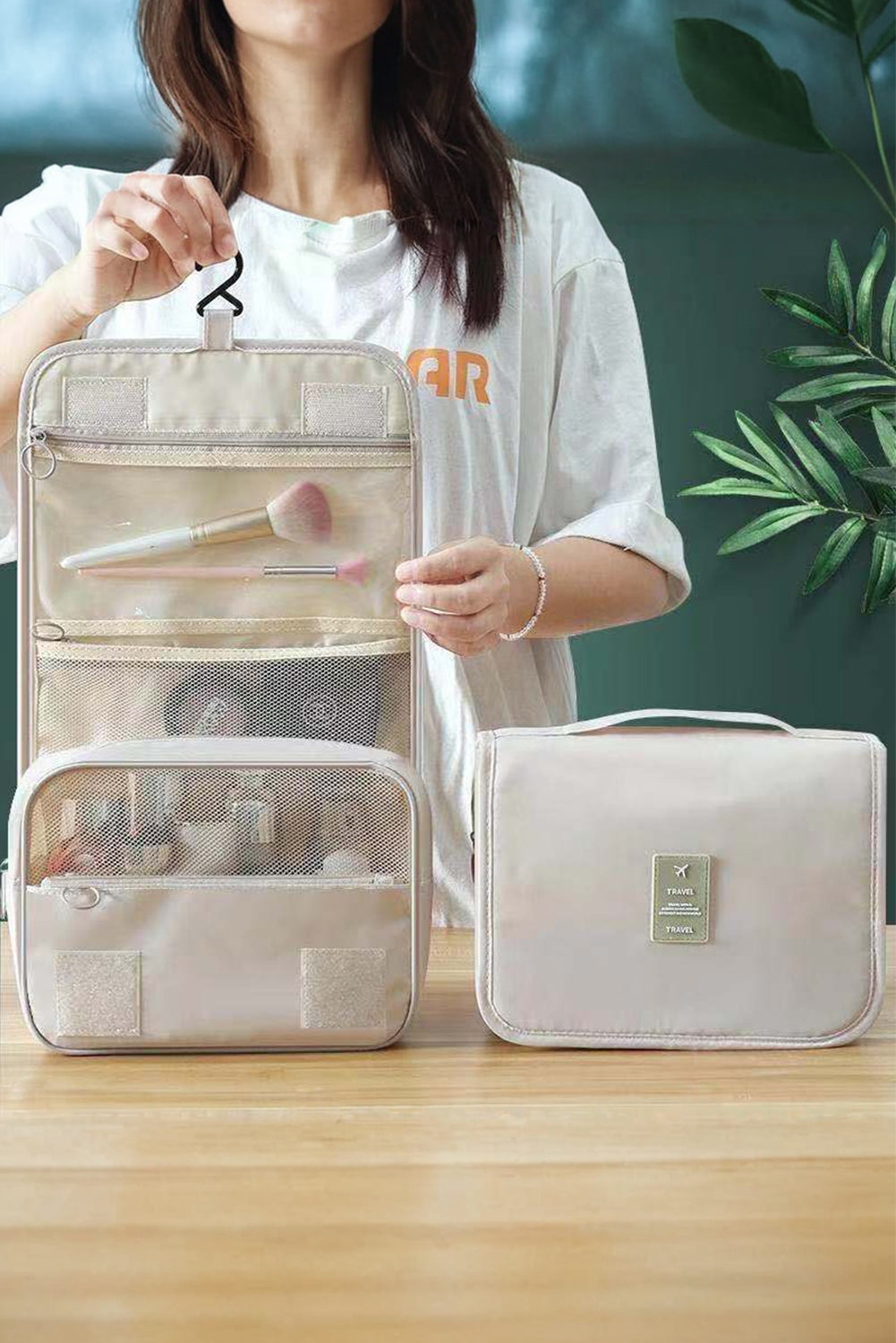 Apricot Multi-functional Make Up Organizer Travel Toiletry Bag Other Accessories JT's Designer Fashion