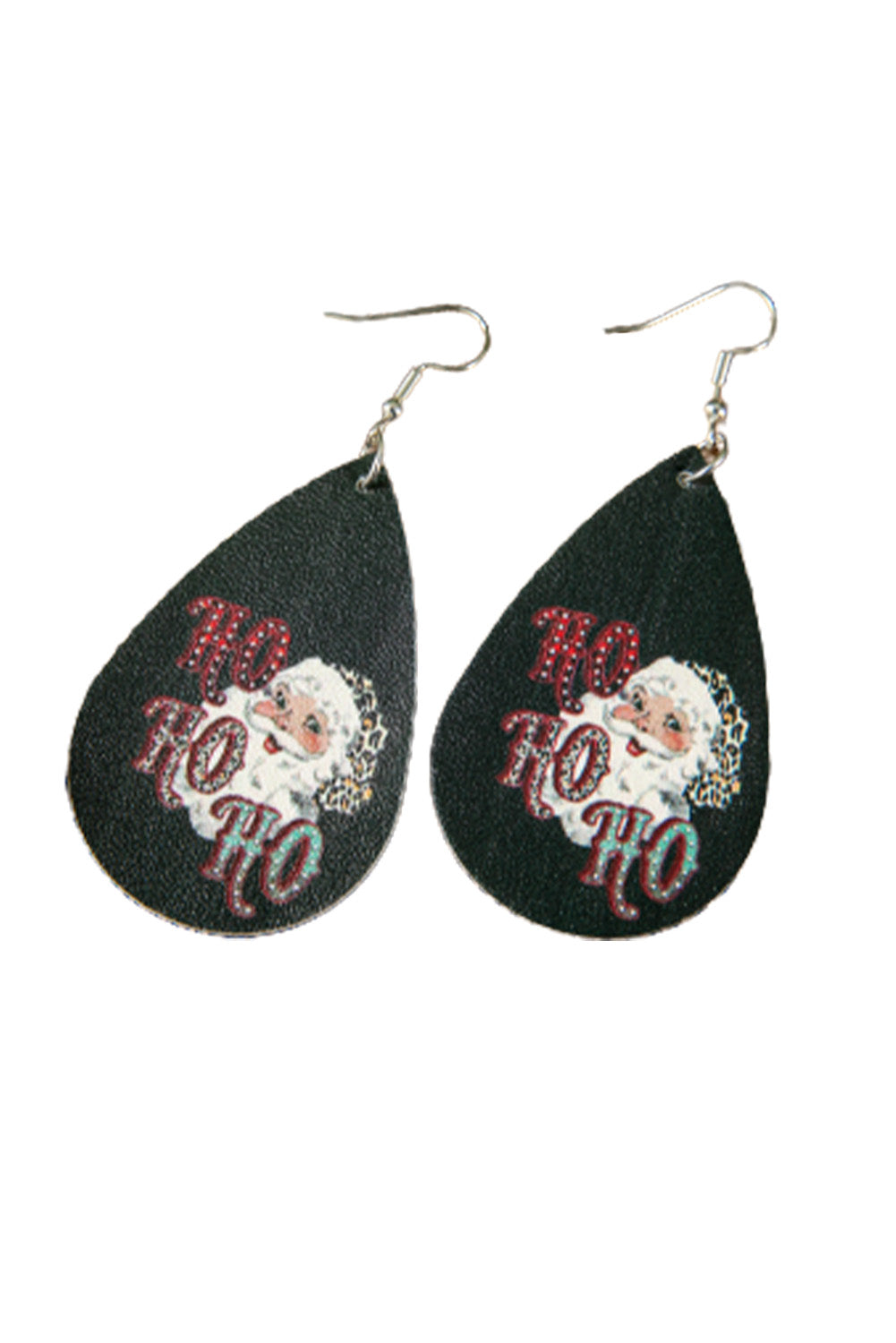 HO HO HO Santa Christmas Print Drop Earrings Jewelry JT's Designer Fashion