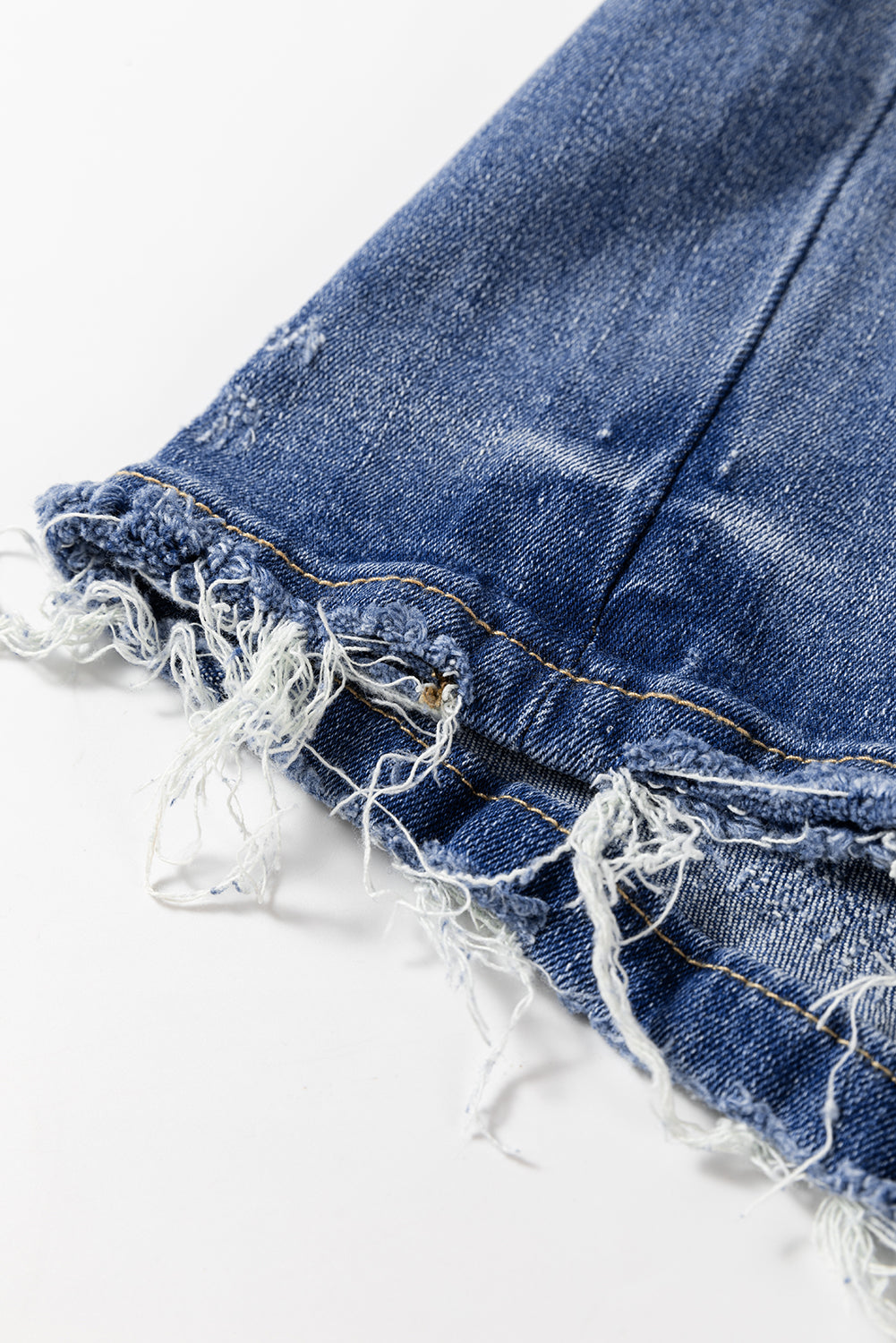 Ashleigh Blue Distressed Raw Hem Straight Leg High Waist Jeans Jeans JT's Designer Fashion