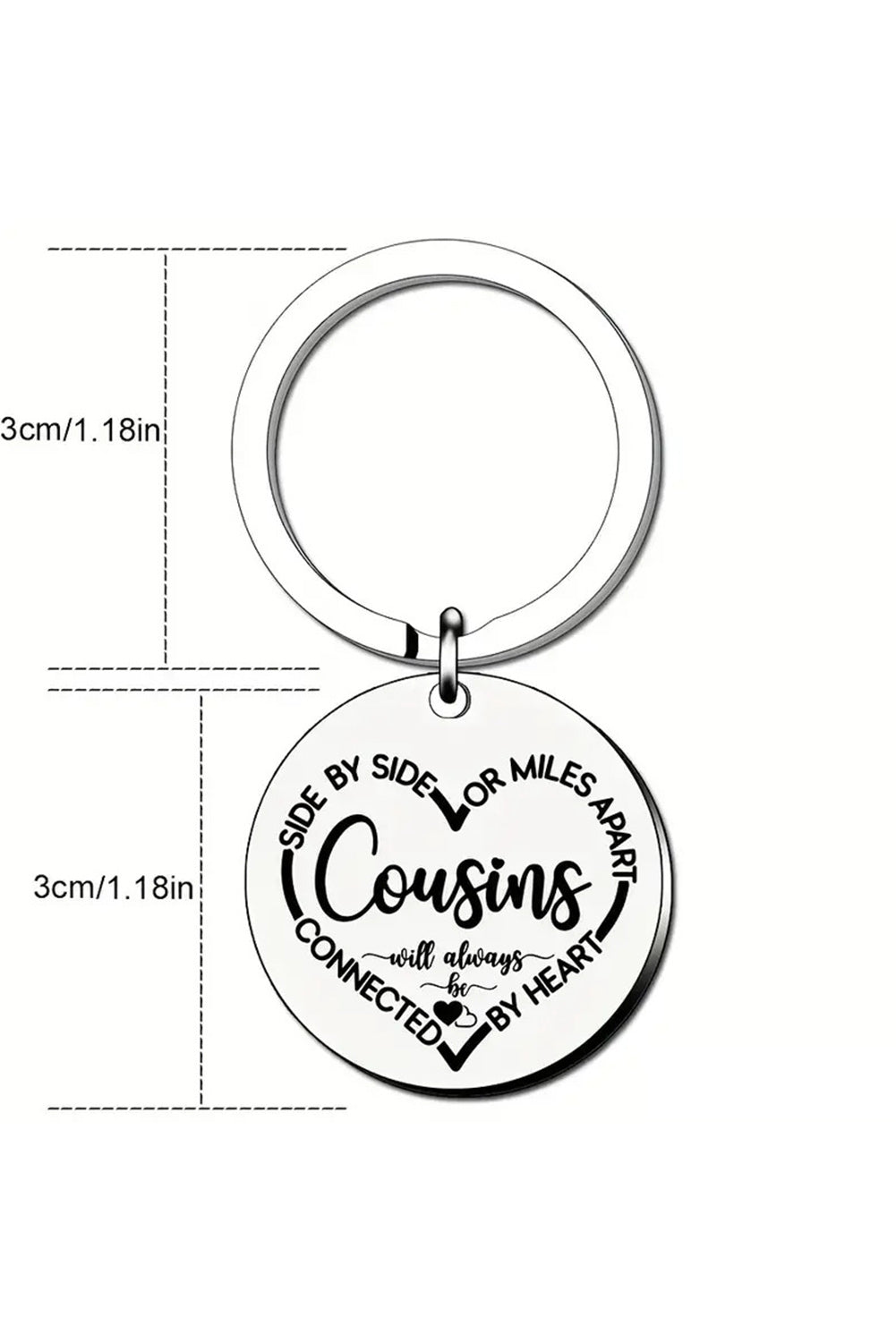 Silvery Cousins Stainless Steel Key Ring Other Accessories JT's Designer Fashion