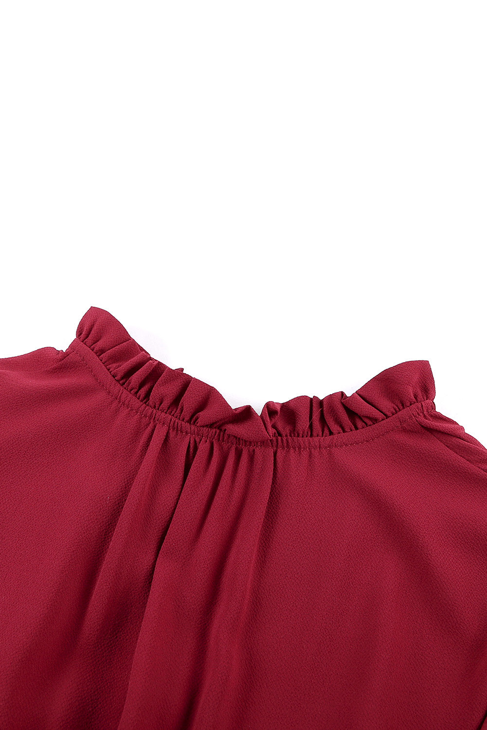 Wine Red Sleeveless V Neck Ruffled Swing Mini Dress Mini Dresses JT's Designer Fashion