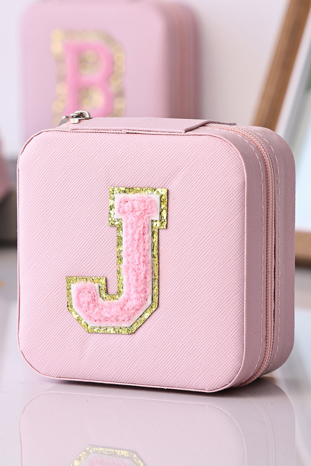 Pink Portable Initial J Jewelry Box Other Accessories JT's Designer Fashion