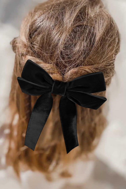 Black Velvet Bowknot Frenchy Girl Fashion Hair Clip Headwear JT's Designer Fashion