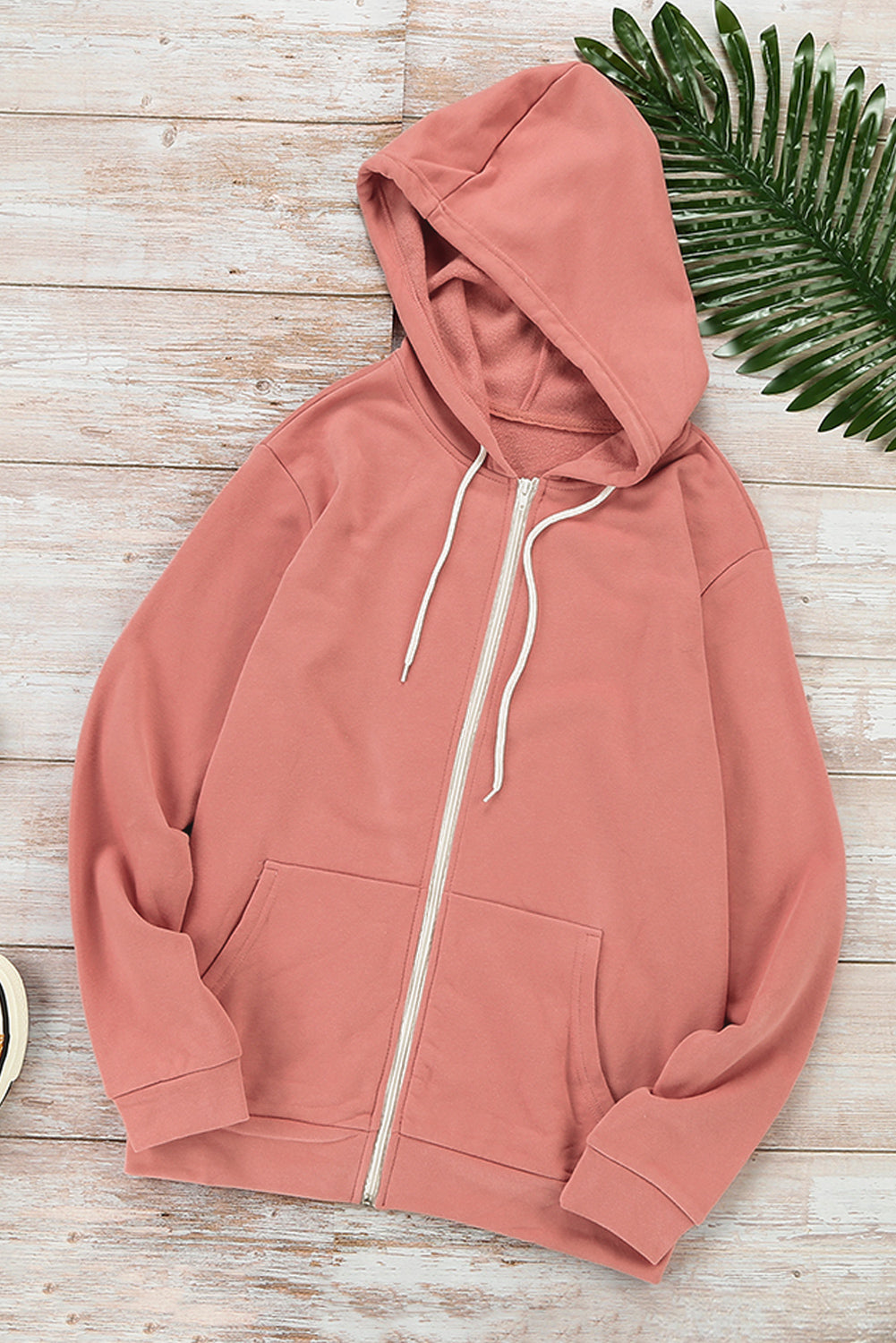 Pink Zip-up Hoodie Jacket Sweatshirts & Hoodies JT's Designer Fashion