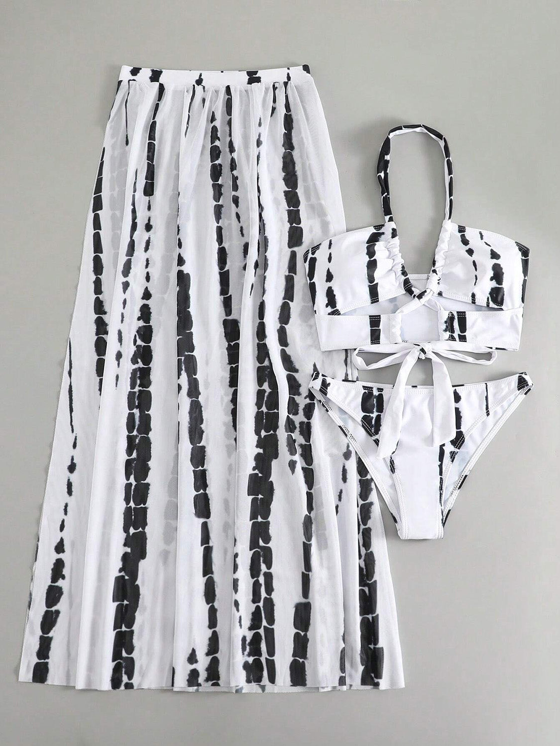 Printed Halter Neck Three-Piece Swim Set Bikinis JT's Designer Fashion