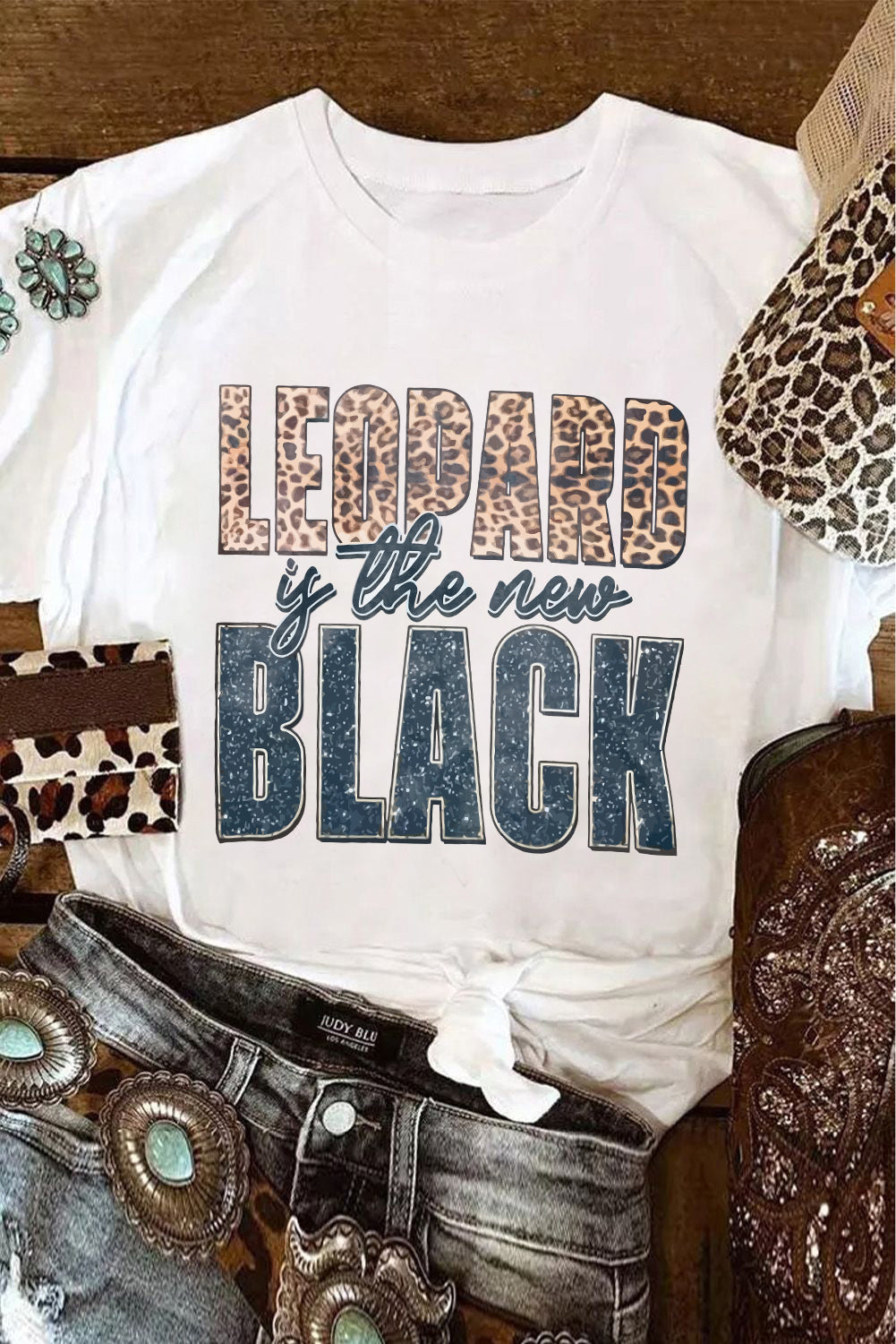 White Leopard Is The New Black Graphic T Shirt Graphic Tees JT's Designer Fashion