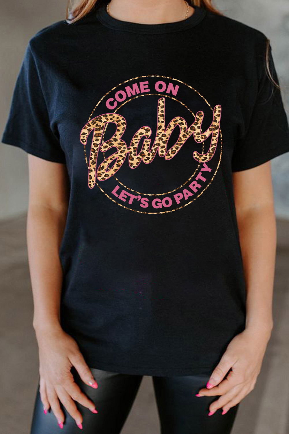 Black Come On Baby Lets Go Party Graphic T Shirt Graphic Tees JT's Designer Fashion