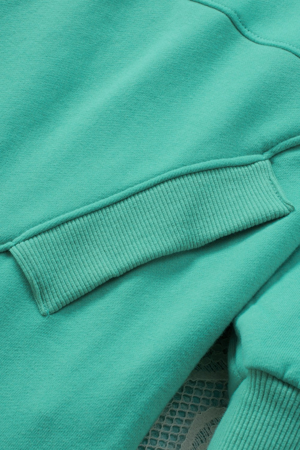 Turquoise Batwing Sleeve Pocketed Henley Hoodie Sweatshirts & Hoodies JT's Designer Fashion