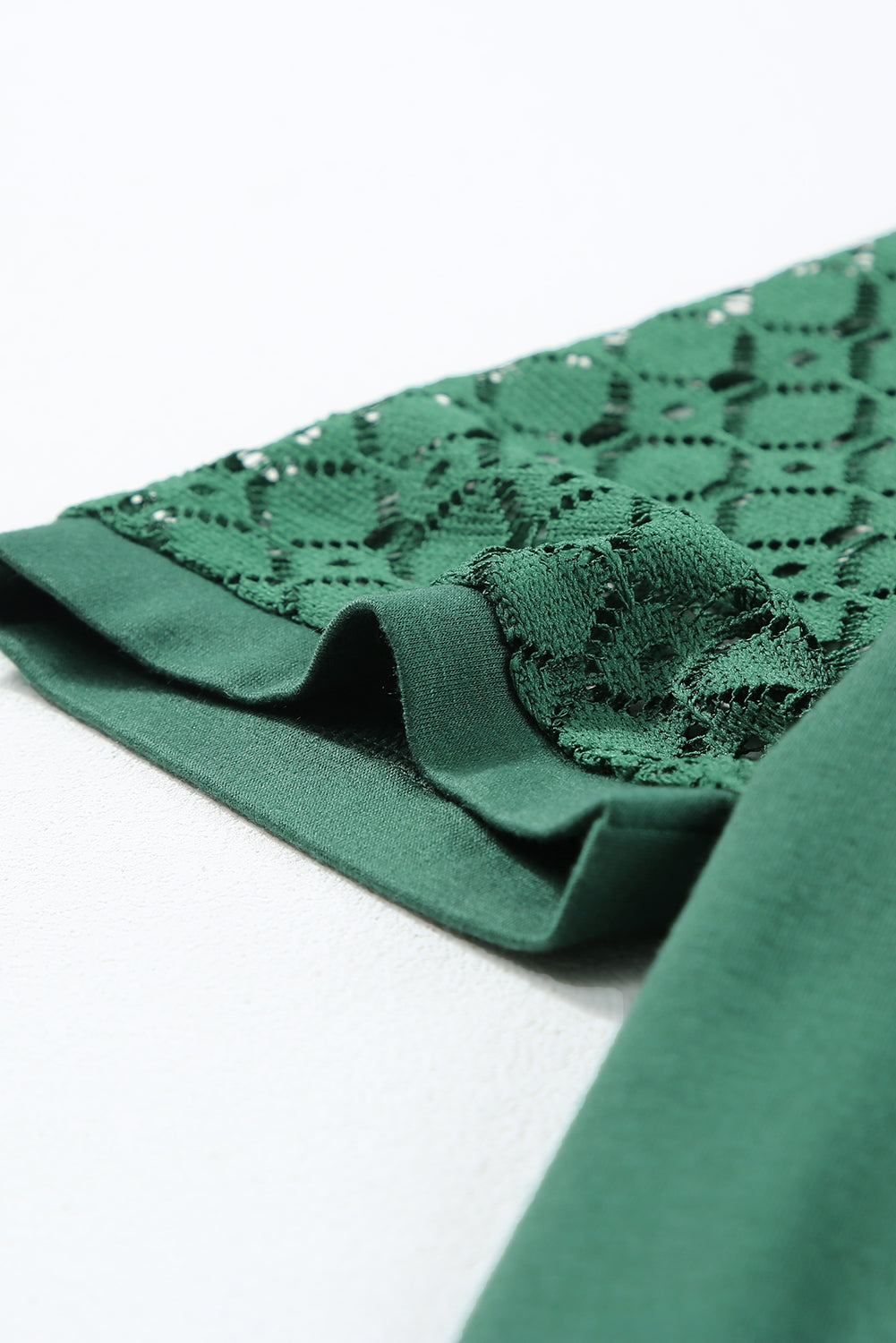 Blackish Green Seamed Detail Contrast Lace Raglan Sleeve Tee Pre Order Tops JT's Designer Fashion